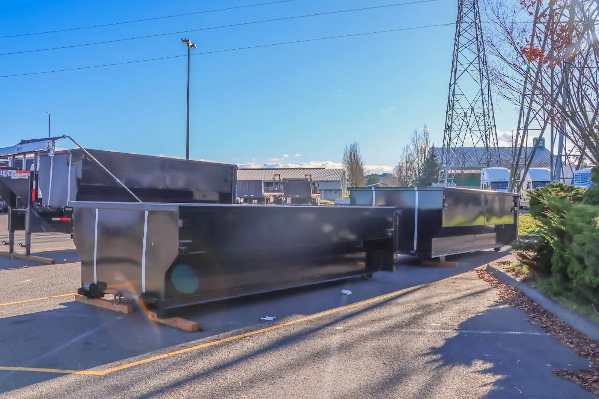 Roll-off dumpster ready for waste disposal at job site for Estate Cleanout Dumpster Rental in Dorr